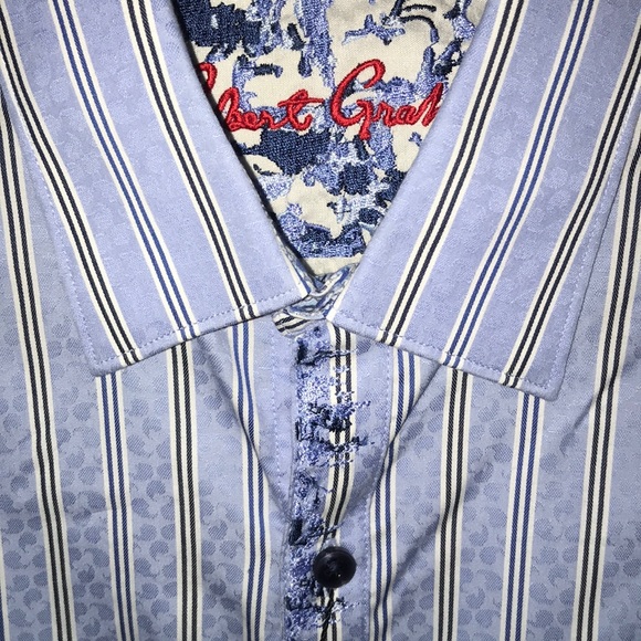 Robert Graham Dress Shirt Burton Down Striped - Picture 3 of 8